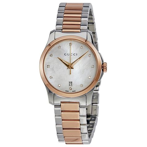 gucci small diamond mother of pearl women& 39|Gucci g timeless watches.